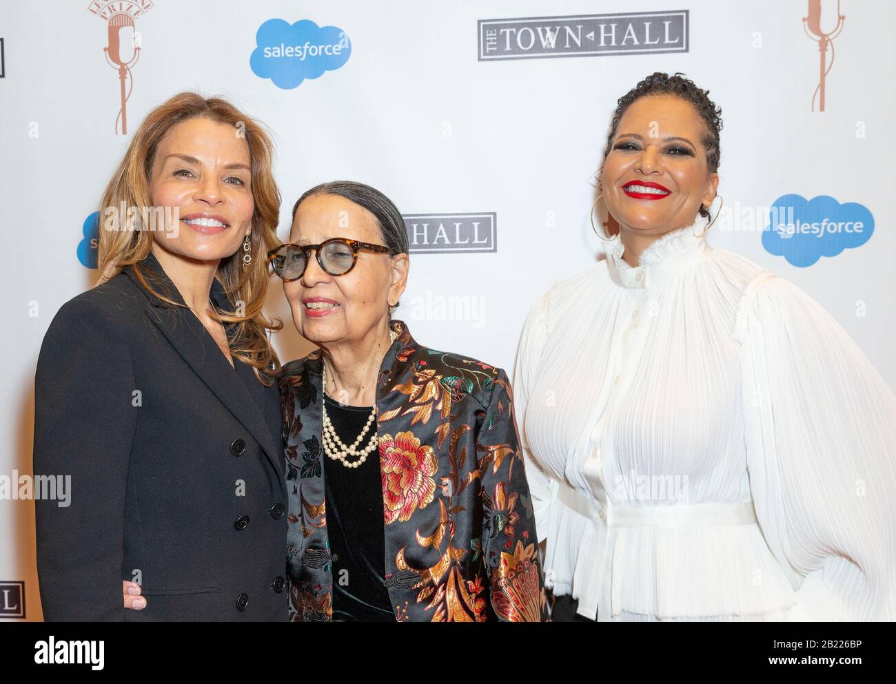 New York, NY - February 28, 2020: Jenny Lumet, Gail Lumet Buckley and Christina Jones attend The Lena Horne Prize for Artists Creating Social Impact inaugural celebration at The Town Hall Stock Photo