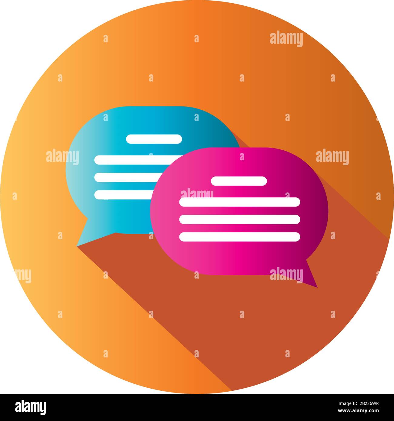 Communication bubbles block gradient style icon design, Message ...