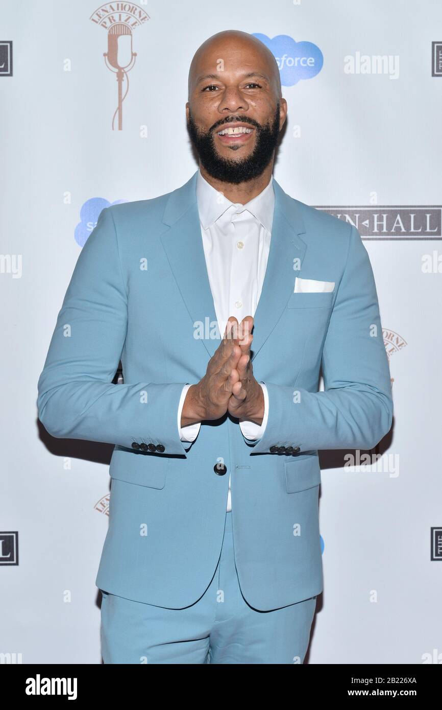 New York, USA. 28th Feb, 2020. Common attends the Lena Horne Prize for Artists Creating Social Impact inaugural celebration at Steinway Hall in New York, NY, February 28, 2020. (Photo by Anthony Behar/Sipa USA) Credit: Sipa USA/Alamy Live News Stock Photo