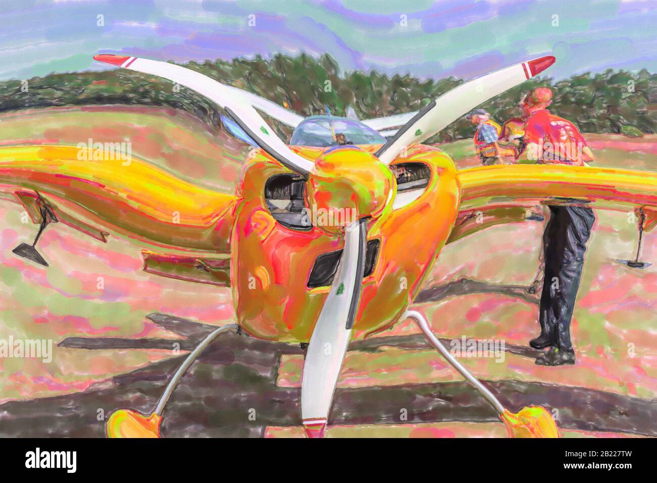 watercolor illustration Front view of the laser, a small powerful