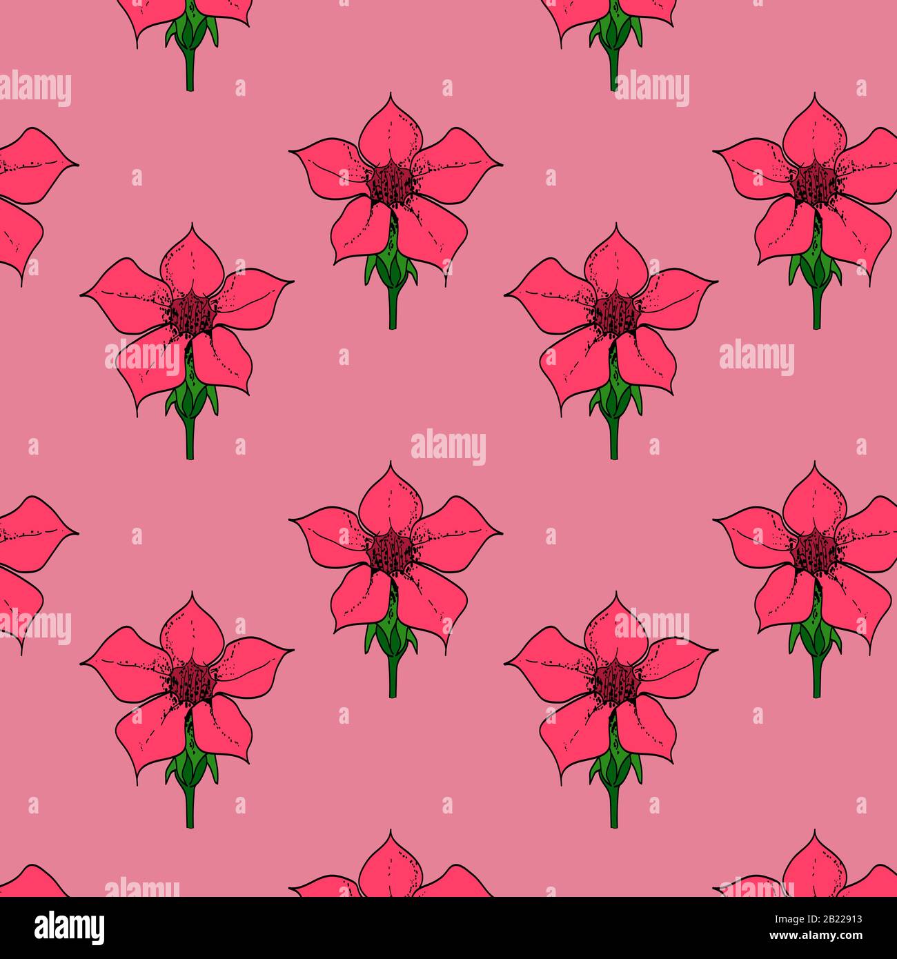 Trendy Seamless Floral Pattern In Vector Stock Vector