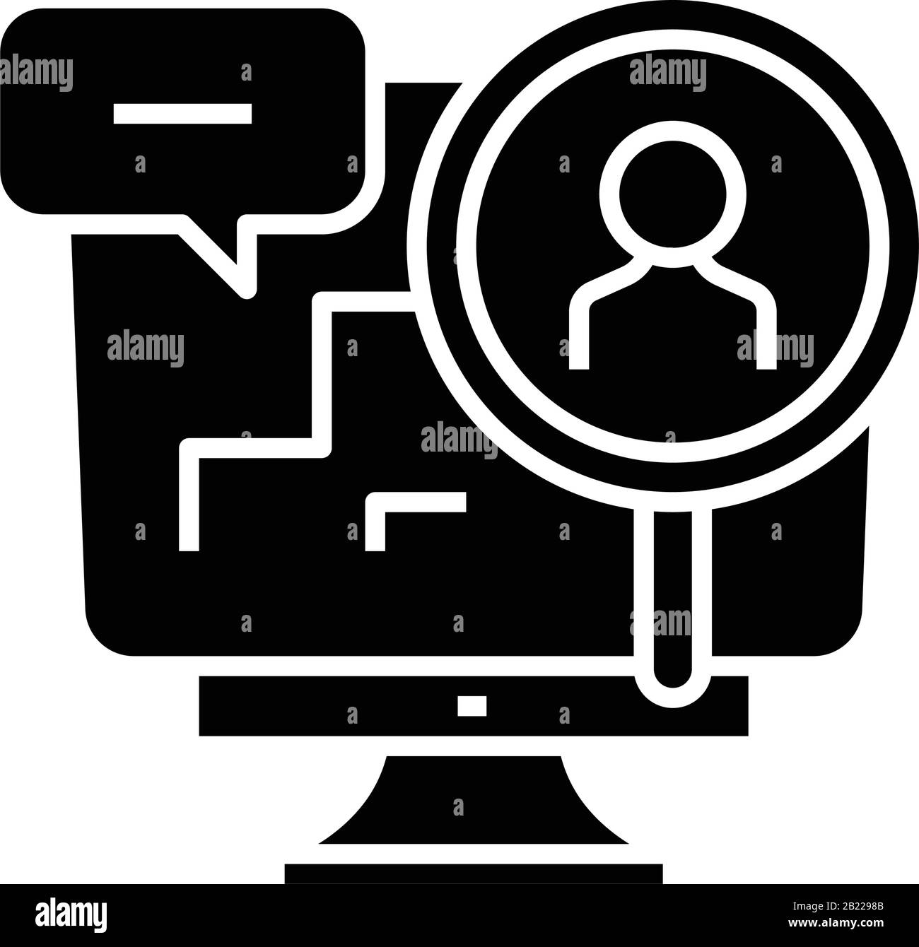 Digital research black icon, concept illustration, vector flat symbol ...