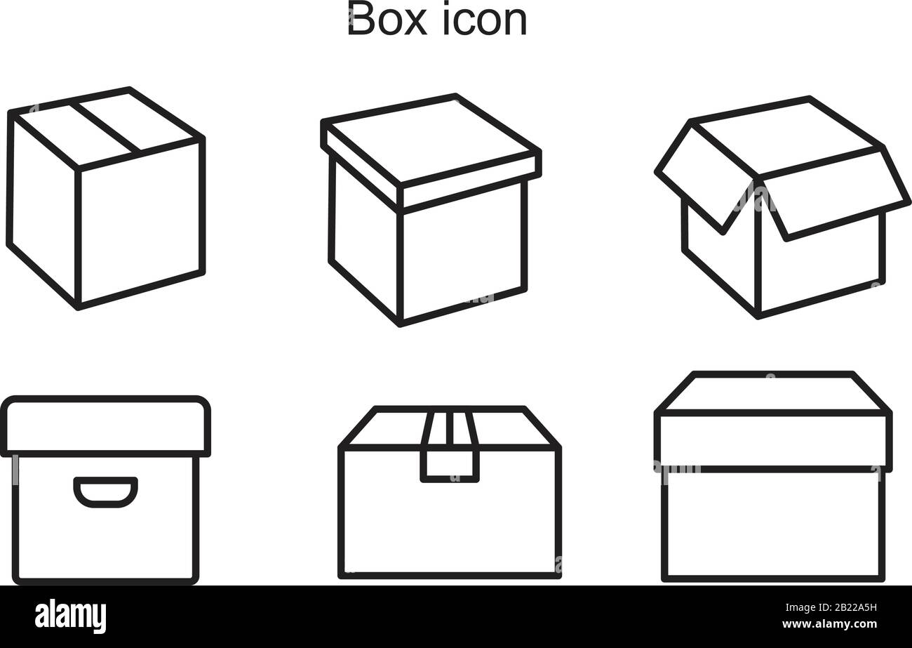 Box Icon template black color editable. Box Icon symbol Flat vector