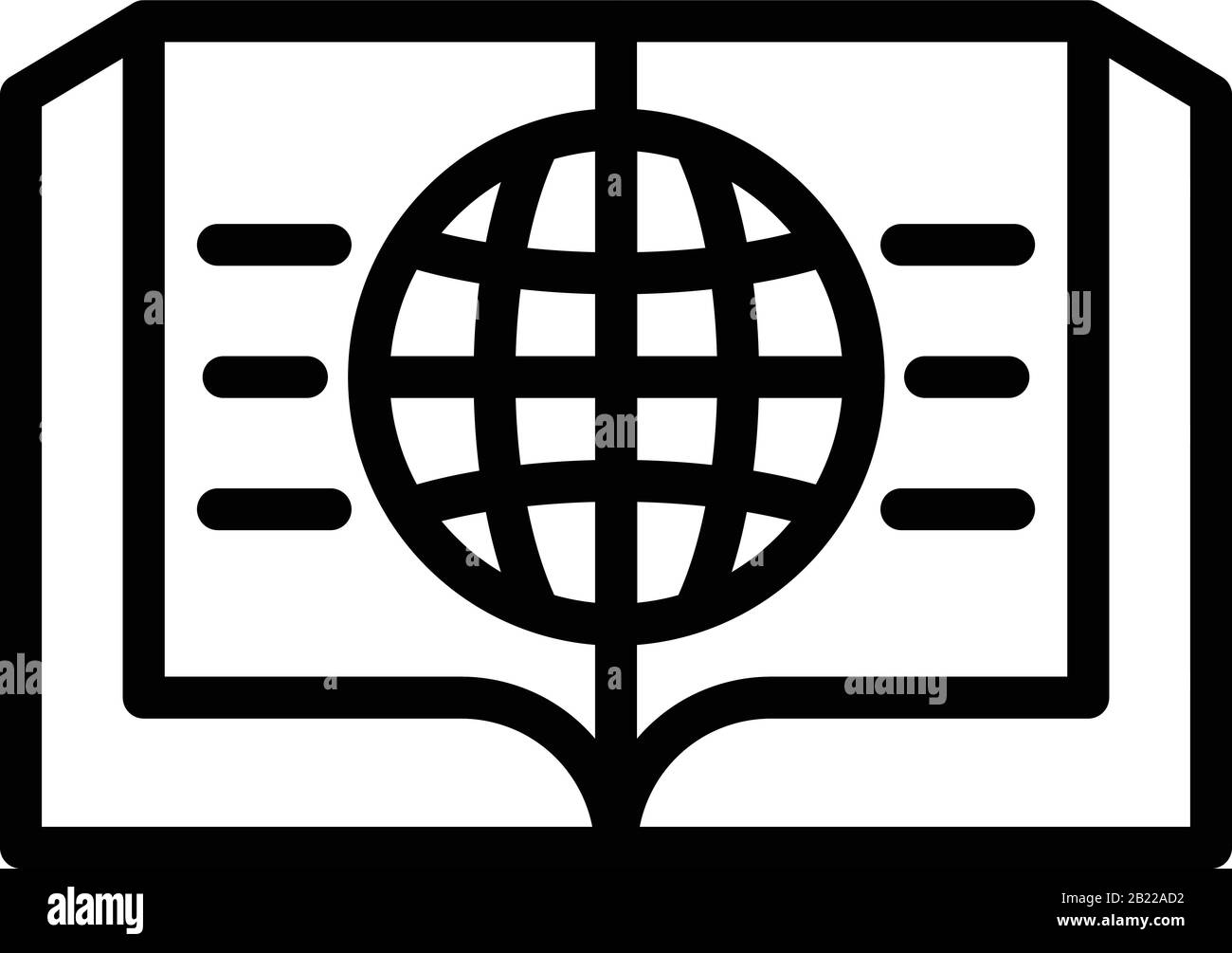 Open book and globe icon, outline style Stock Vector Image & Art - Alamy