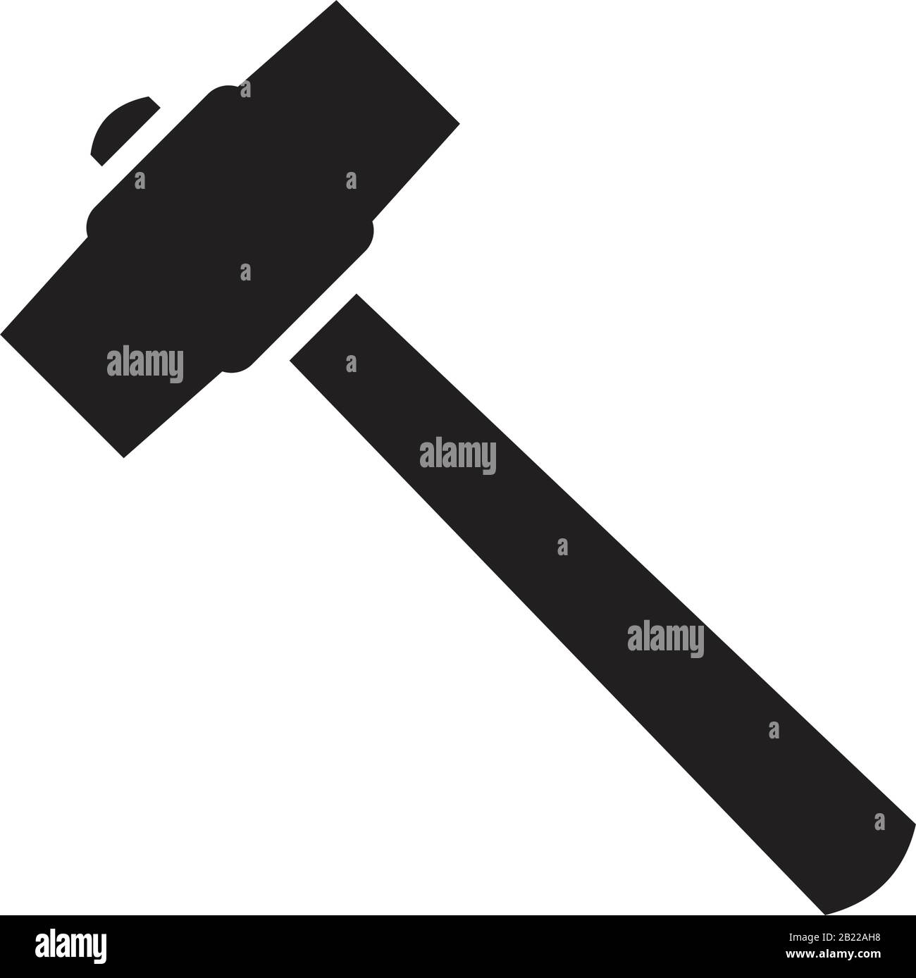 Hammer Icon template black color editable. Hammer Icon symbol Flat