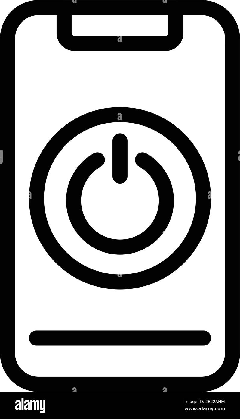 Smartphone and power button icon, outline style Stock Vector Image ...