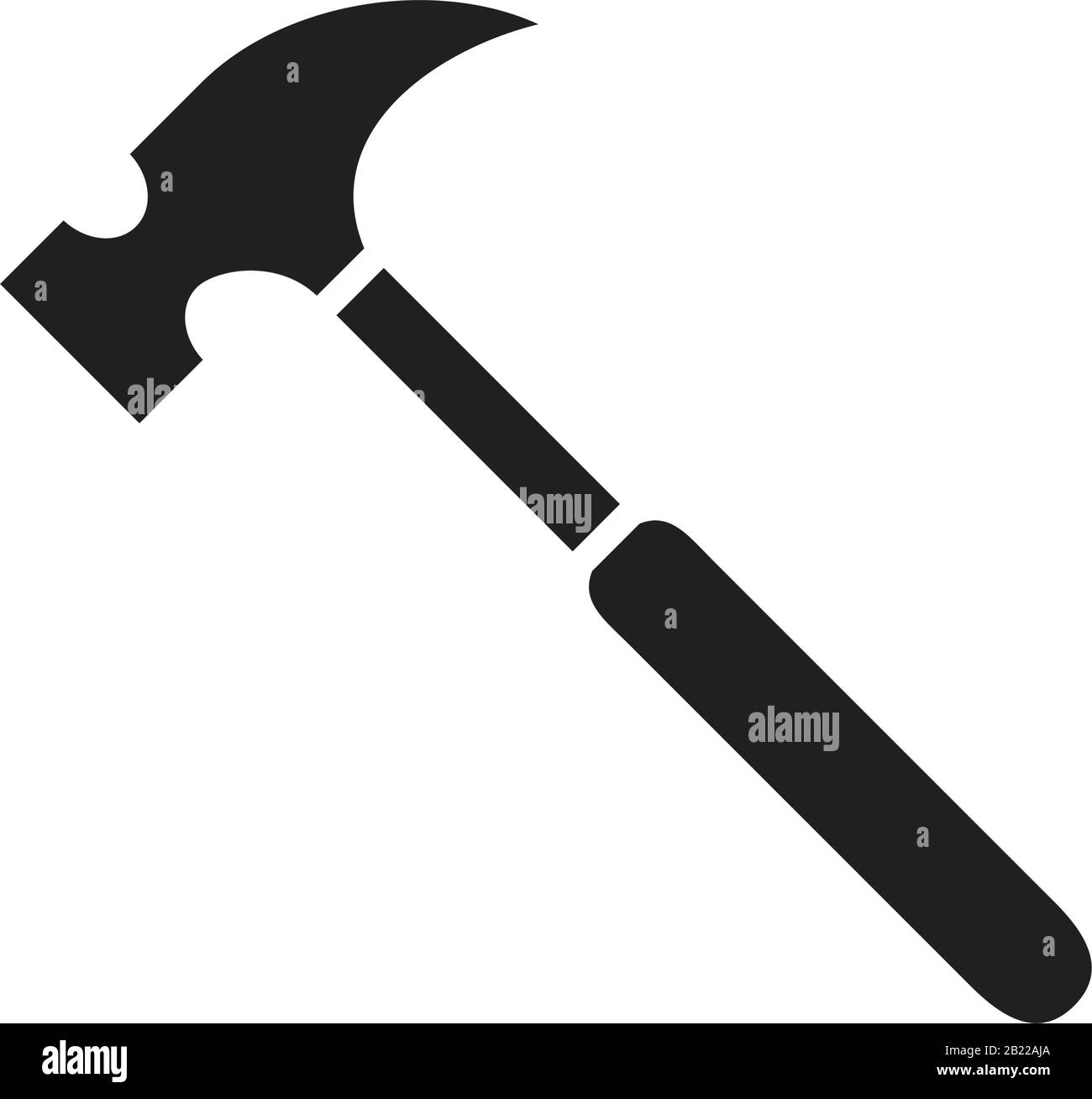 Hammer Icon template black color editable. Hammer Icon symbol Flat
