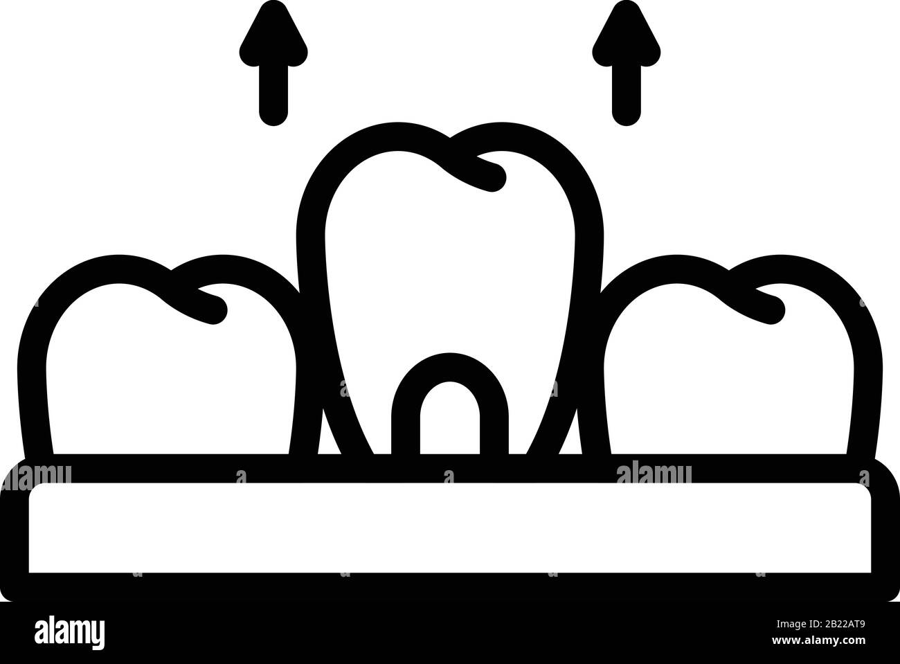 Removal of a tooth icon, outline style Stock Vector