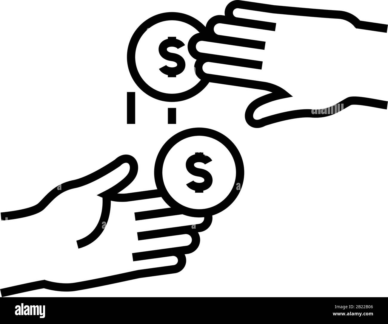 Money transfer (5) line icon, concept sign, outline vector illustration, linear symbol. Stock Vector