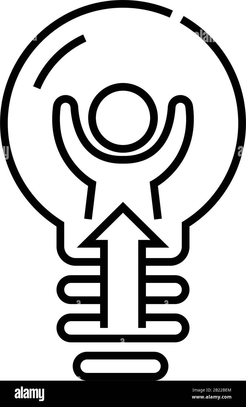 Light idea line icon, concept sign, outline vector illustration, linear ...