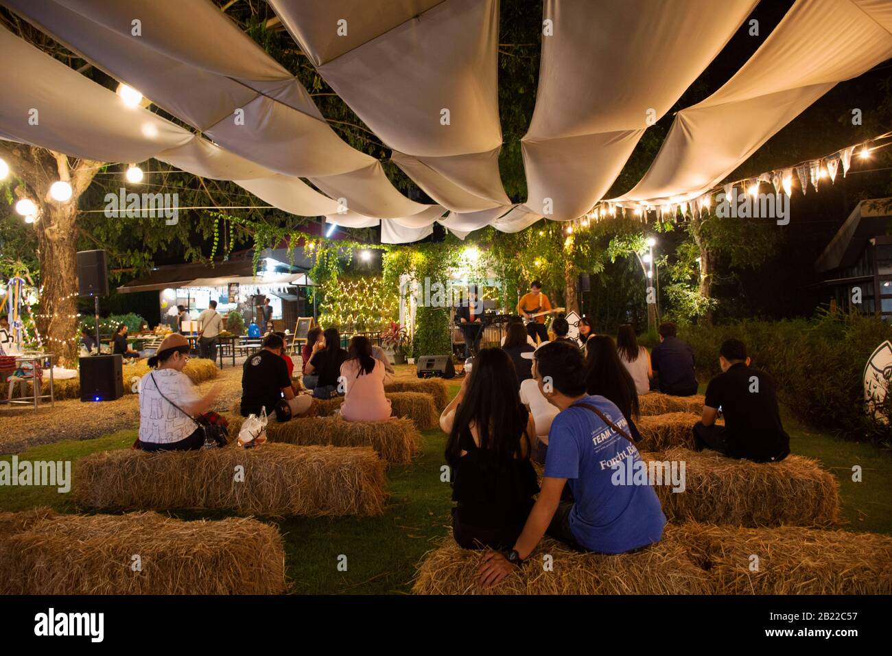 BANGKOK, THAILAND NOVEMBER 24 Live band playing music concert for