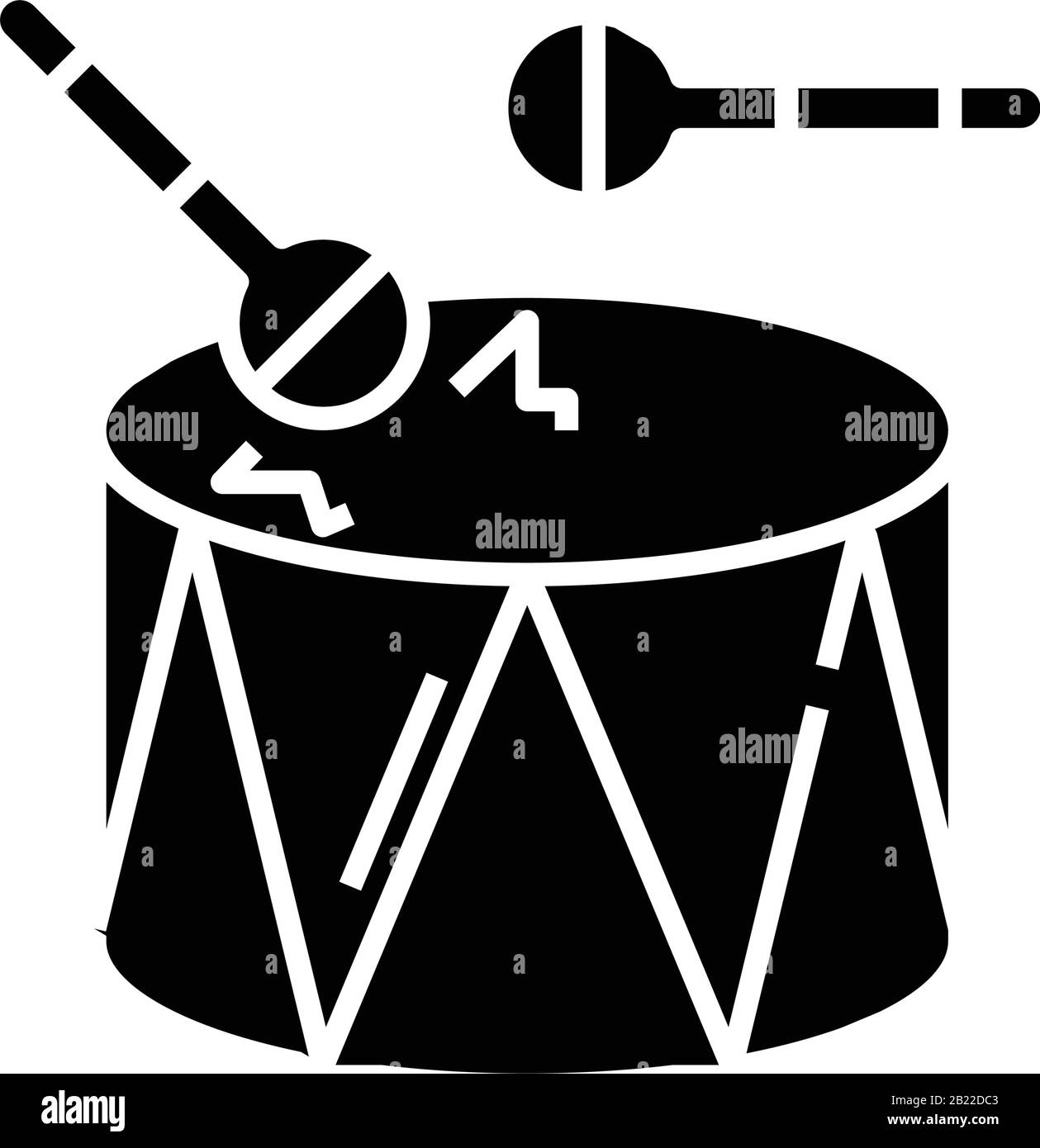 Drums black icon, concept illustration, vector flat symbol, glyph sign