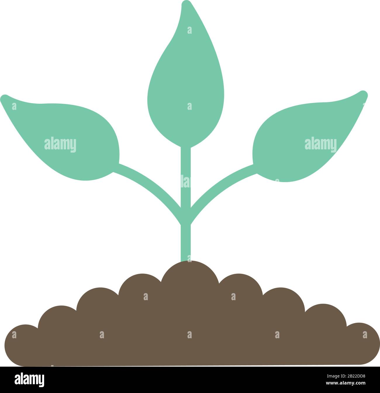 Isolated plant over earth flat style icon vector design Stock Vector ...