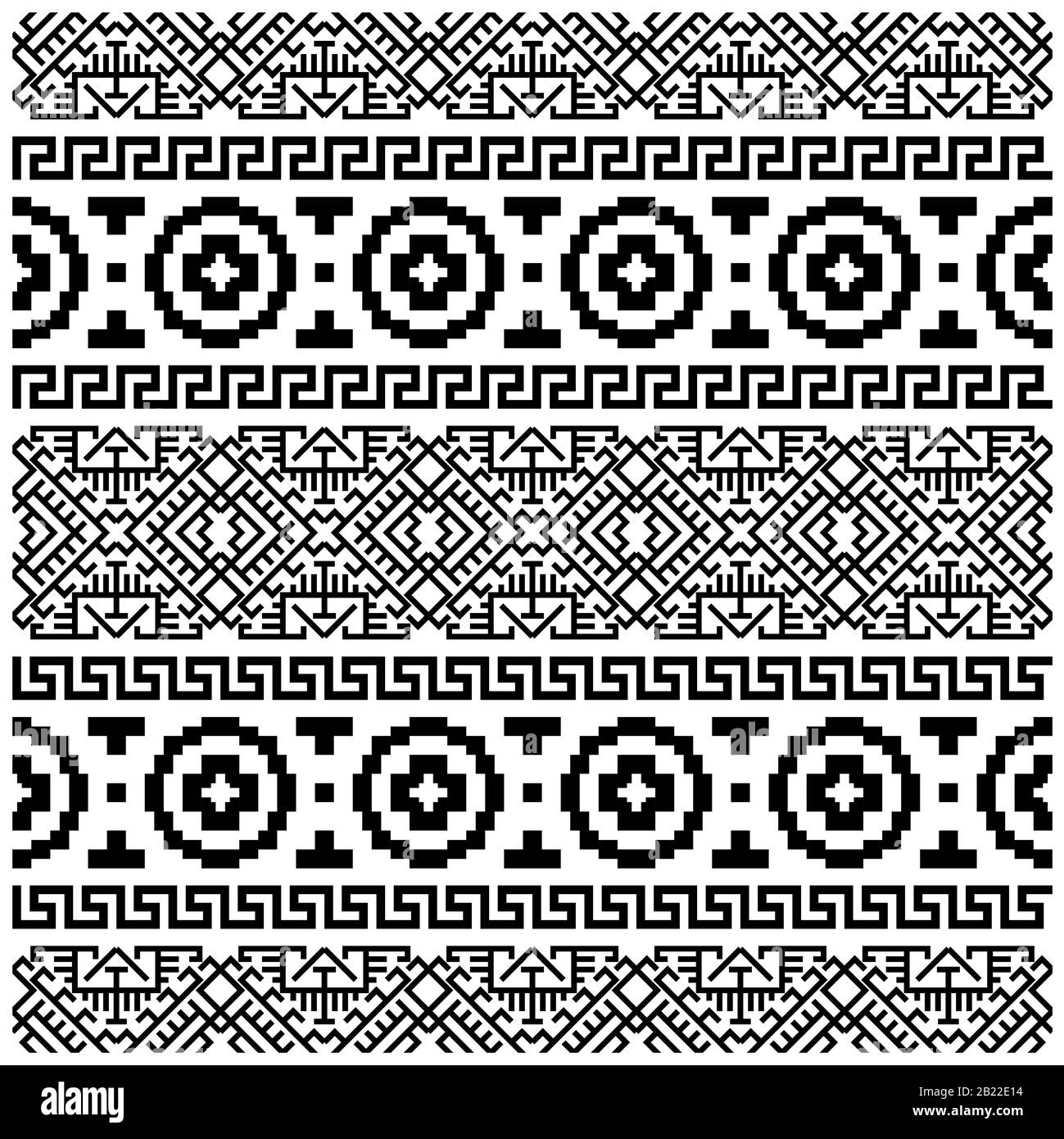 Ikat ethnic seamless pattern vector in black and white color Stock ...