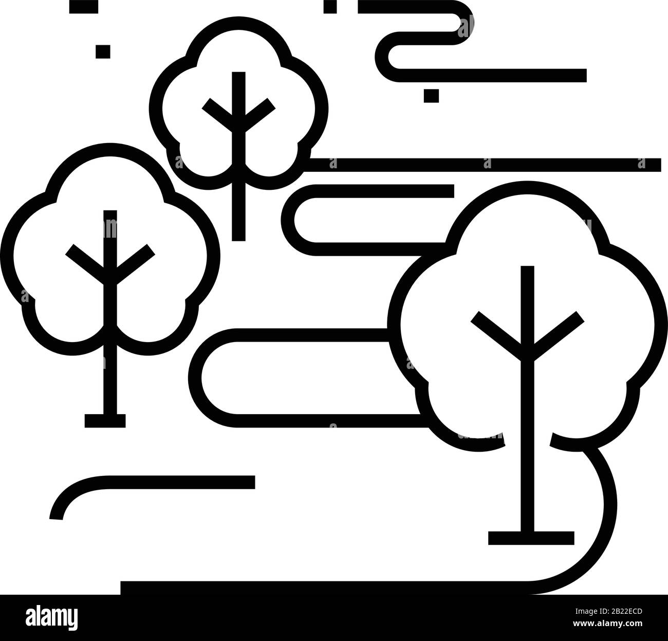 Nature lansdcapes line icon, concept sign, outline vector illustration, linear symbol. Stock Vector