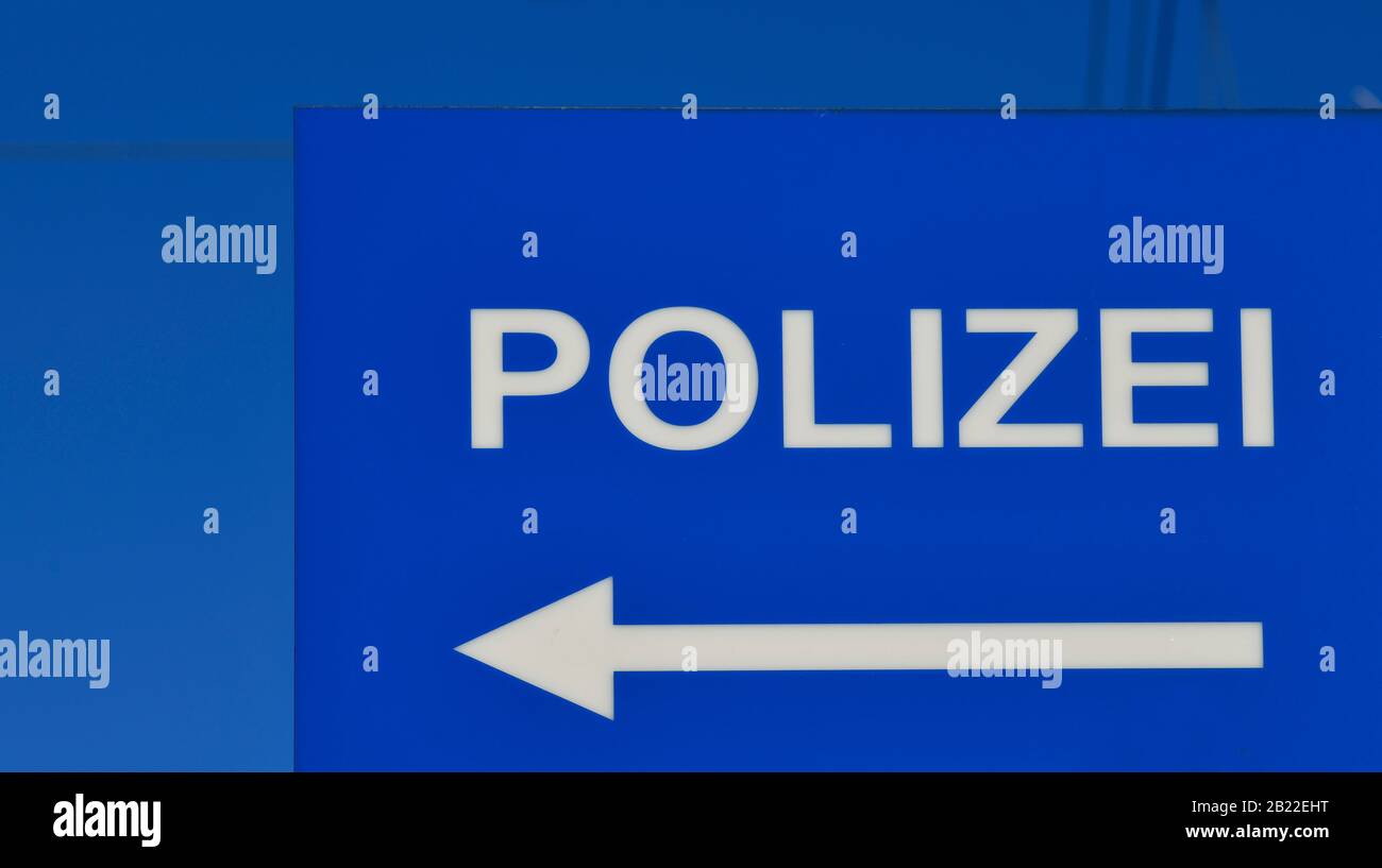 Schild, Polizei Stock Photo