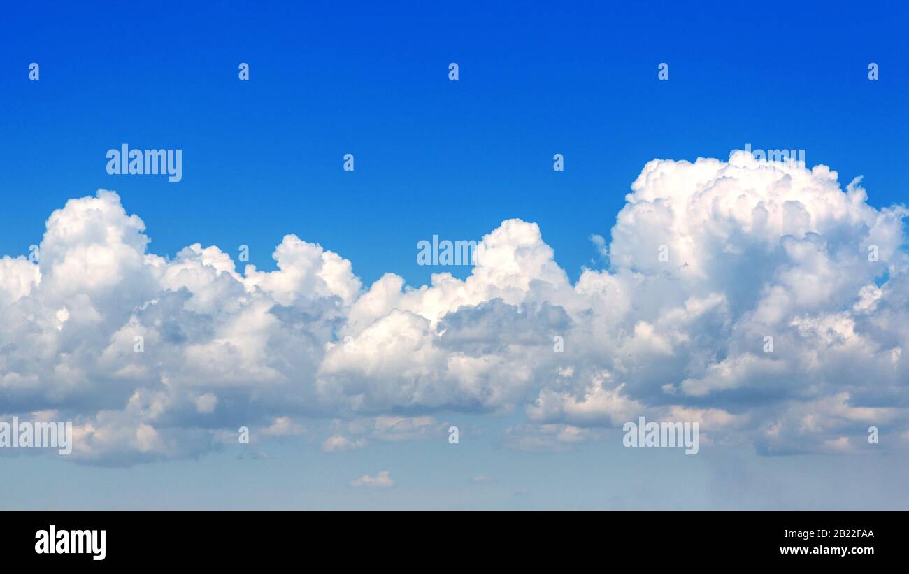 blue sky background with tiny clouds. panorama Stock Photo