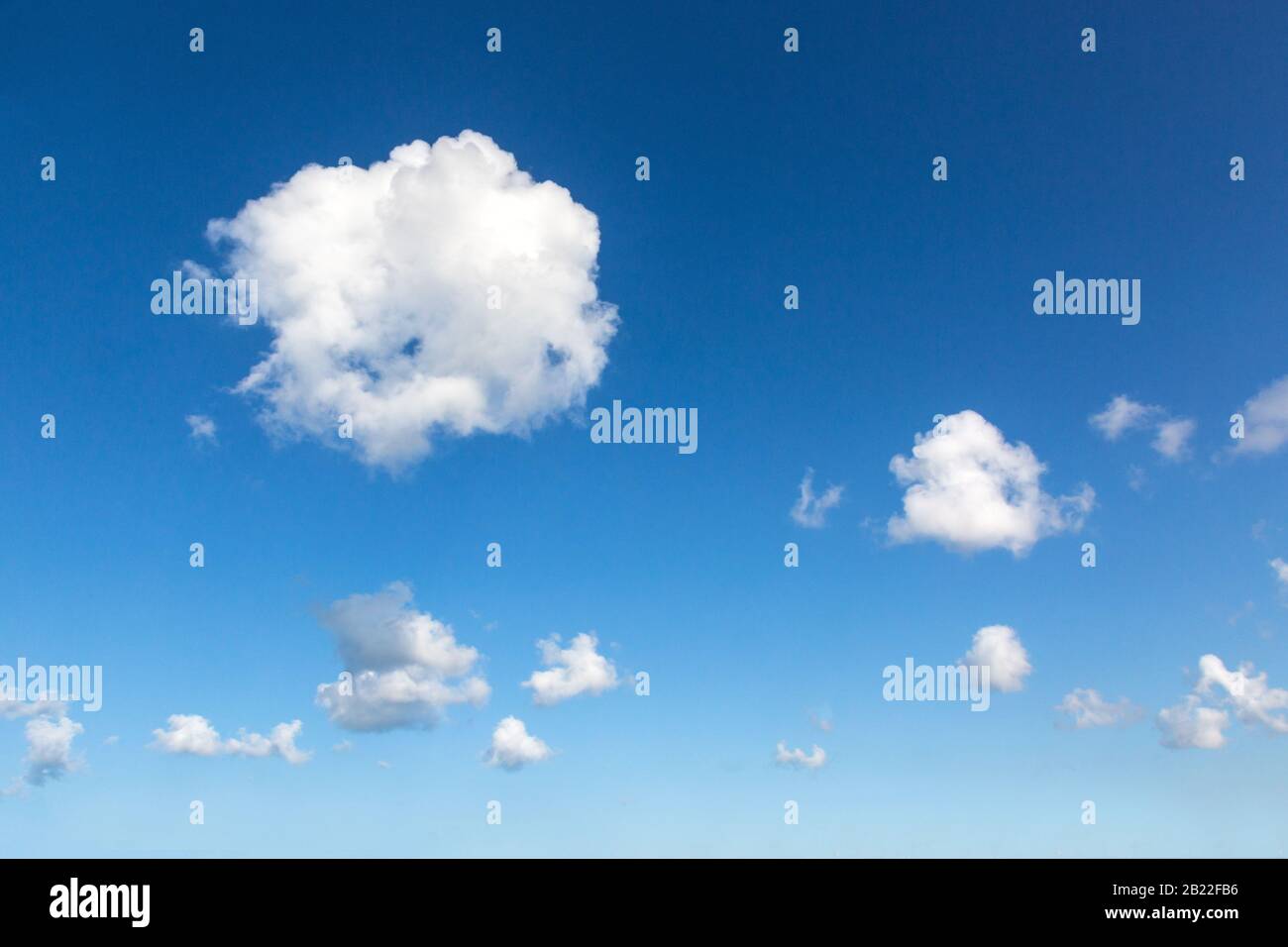 blue sky background with tiny clouds. Stock Photo