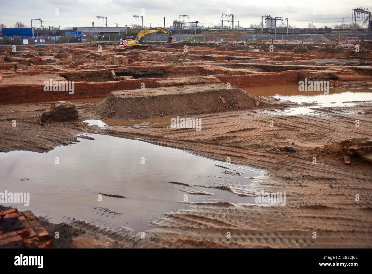 Preparation work for the new HS2 station terminal at Digbeth in Birmingham Stock Photo