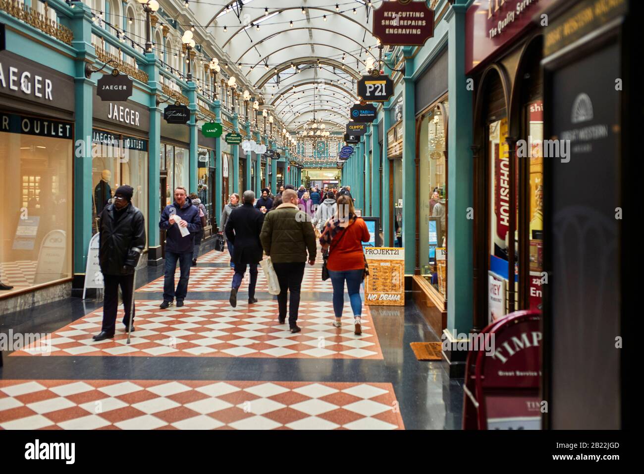 Interior of the Great Western Arcade in the centre of Birmingham Stock Photo