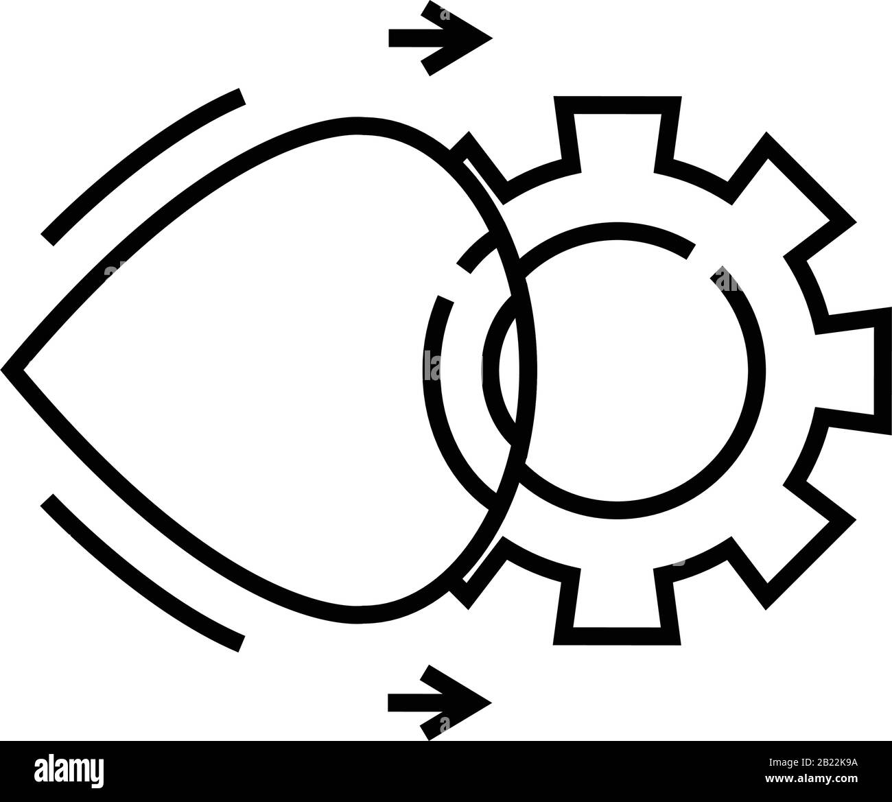 Interaction process line icon, concept sign, outline vector ...