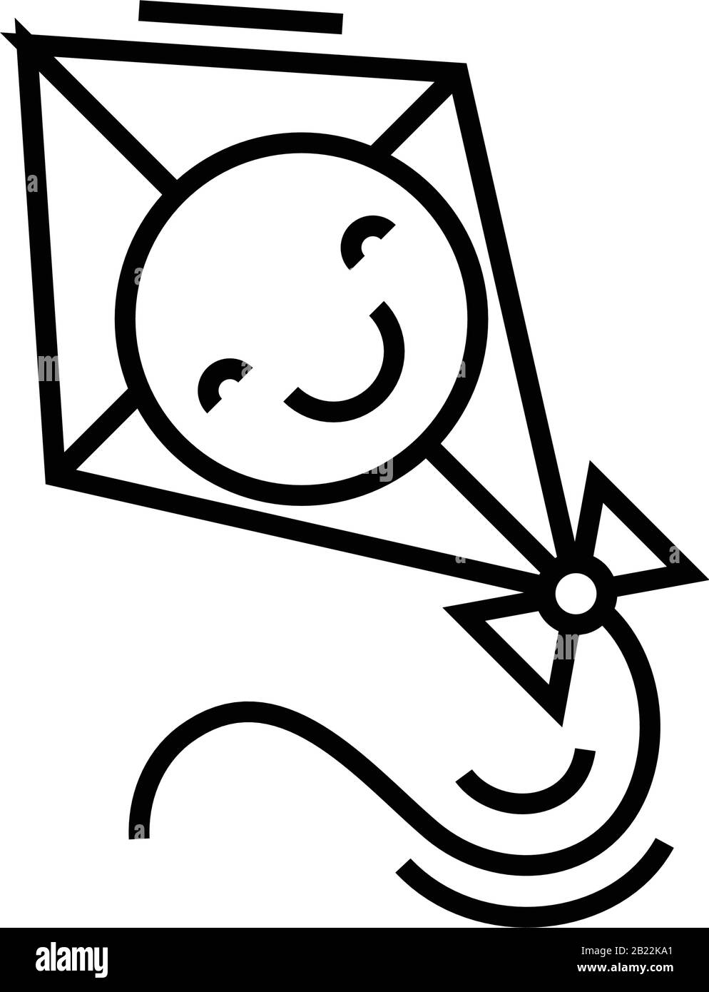 Kite line icon, concept sign, outline vector illustration, linear