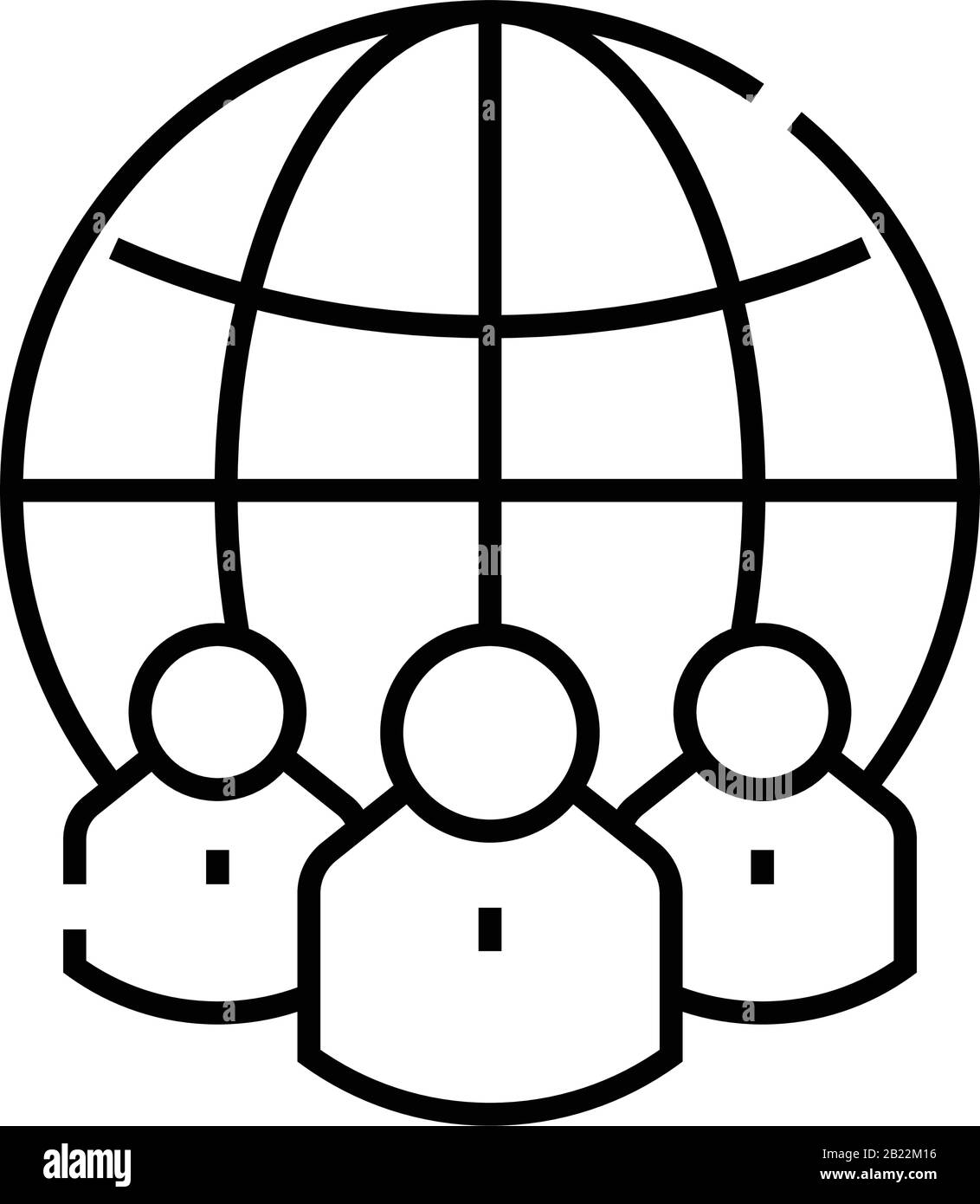 Partnership line icon, concept sign, outline vector illustration ...