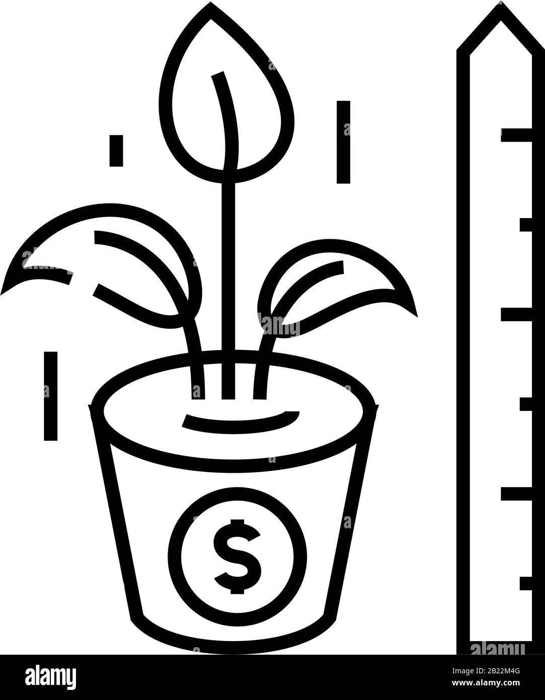 Measurement of financial growth line icon, concept sign, outline vector ...