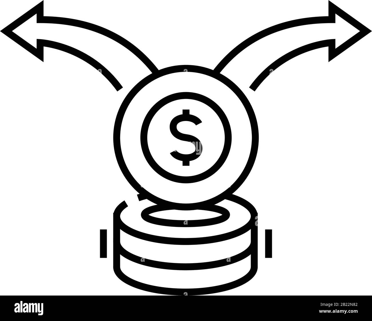 Money transfer (6) line icon, concept sign, outline vector illustration ...