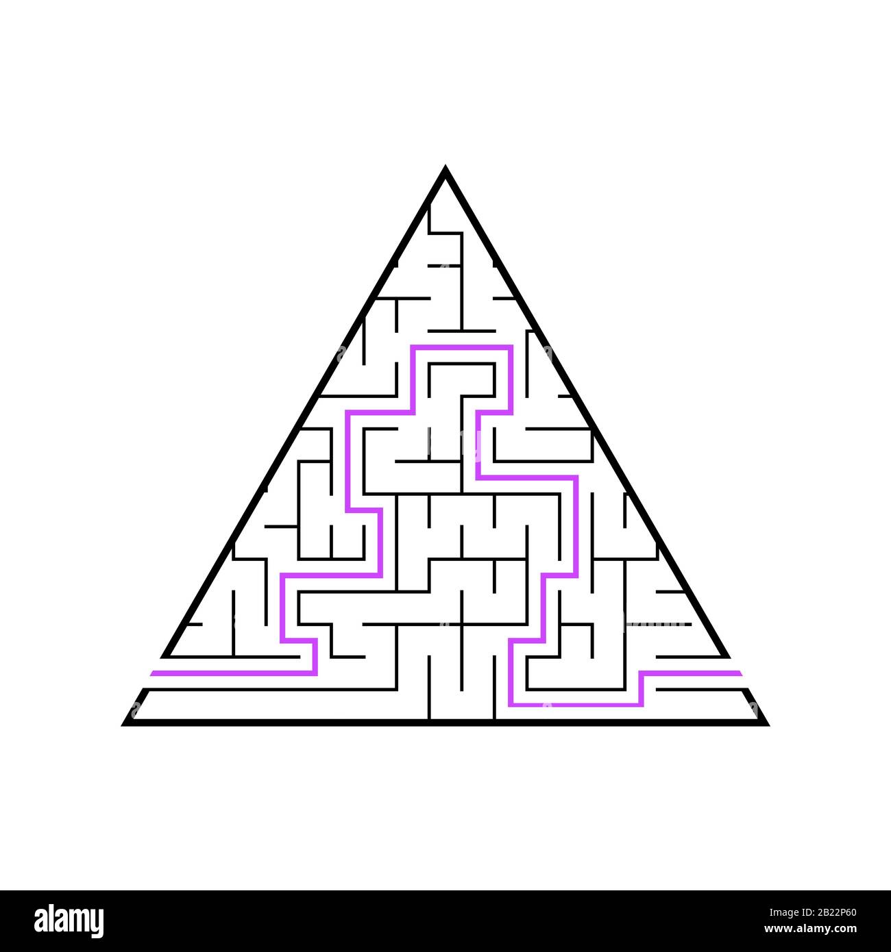 A triangular labyrinth, a pyramid with a black stroke. A game for ...