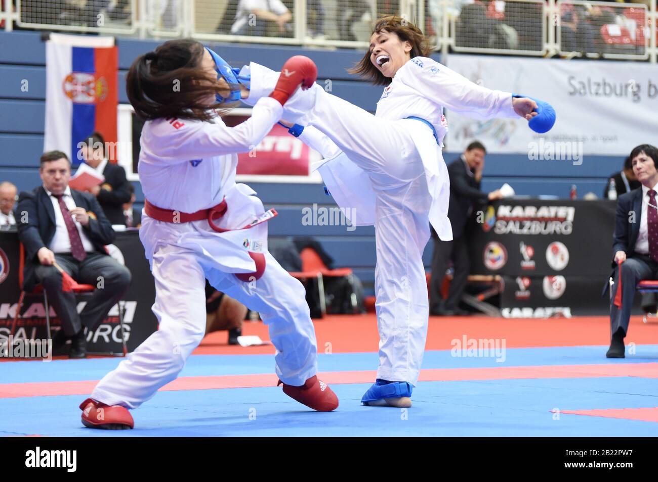 Salzburg Austria 28th Feb 2020 Sara Yamada Jpn Karate Karate1 Premier League Salzburg 2020 Women S Kumite