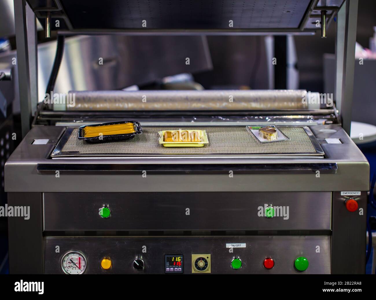 Heat sealing vacuum machine for food packaging Stock Photo Alamy