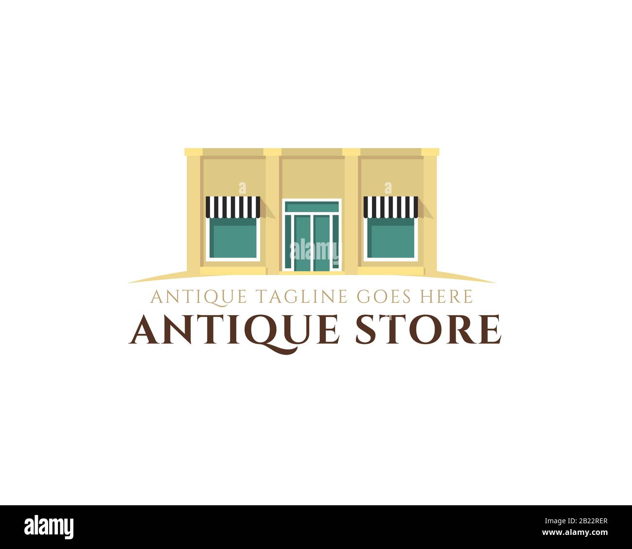 architecture building of an antique store shop facade on the road side Stock Vector