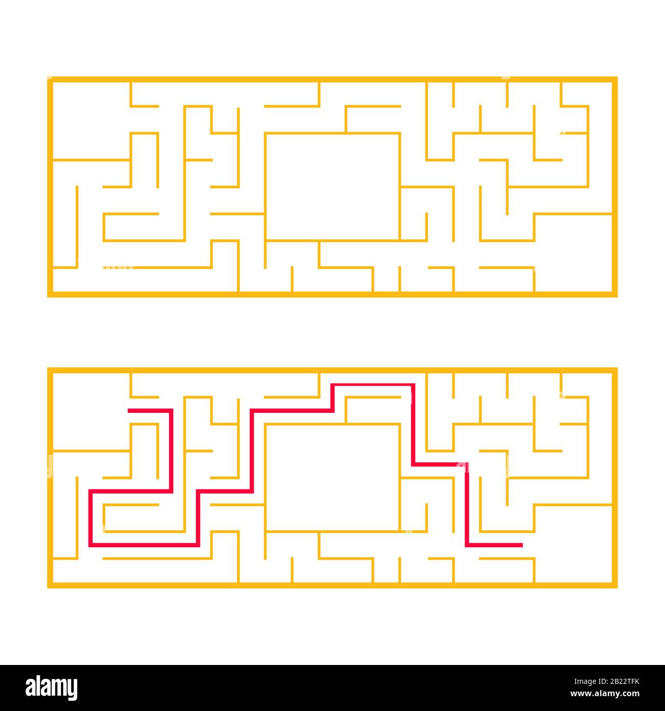 Rectangular labyrinth, maze. An interesting and useful game for preschoolers. An easy puzzle