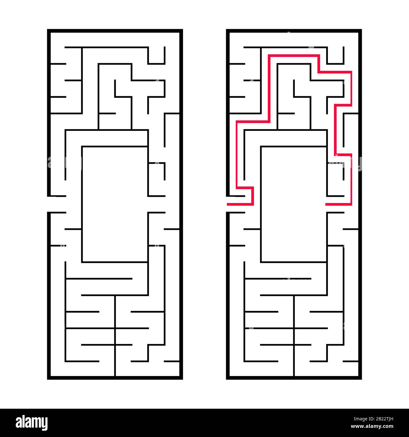 Rectangular labyrinth, maze. An interesting and useful game for preschoolers. An easy puzzle