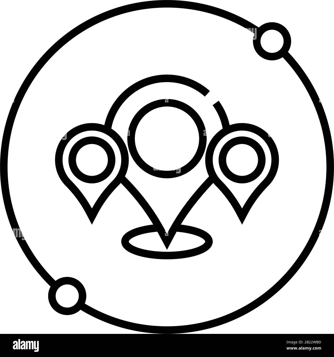 Map location line icon, concept sign, outline vector illustration ...