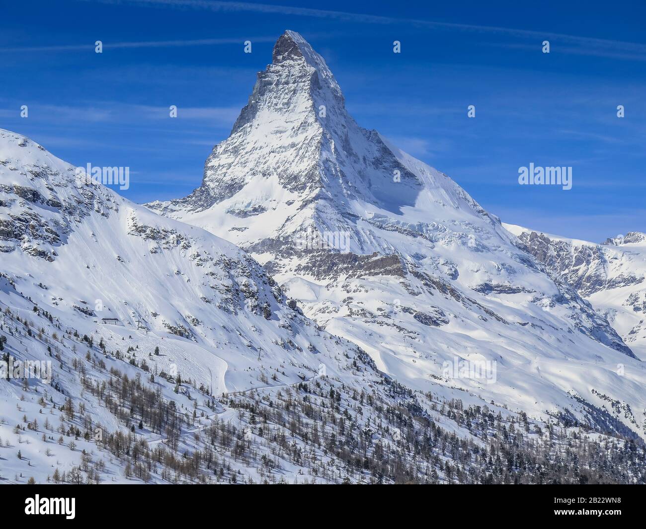 Gornergrat (vorne), Matterhorn, Wallis, Schweiz Stock Photo