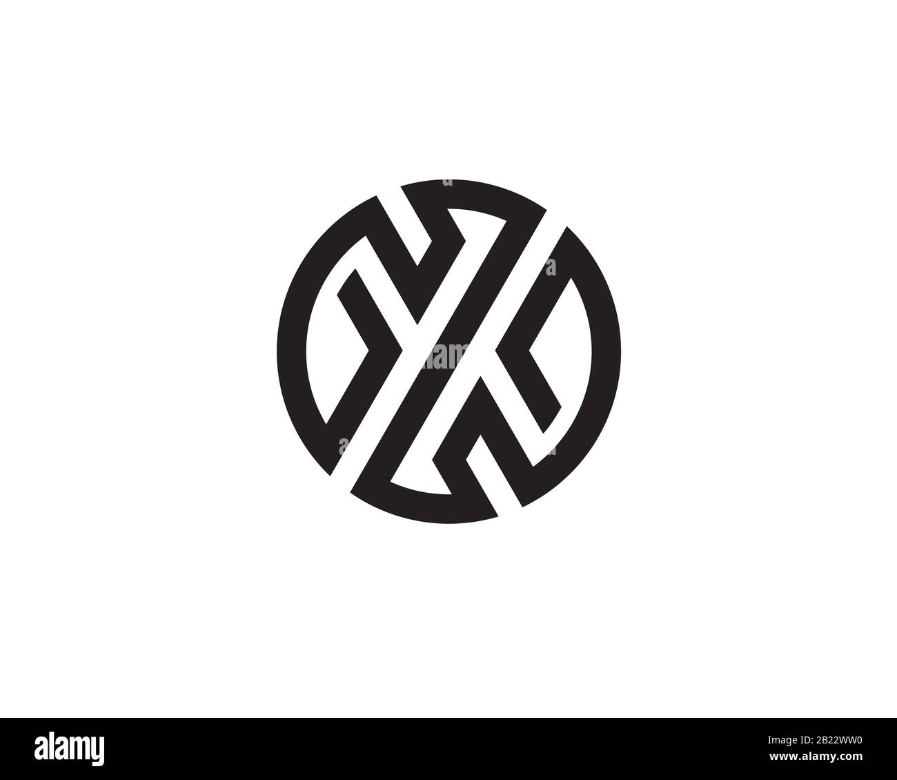 circular round emblem monogram anagram monoline lettermark logo of letter x o y z 0 Stock Vector