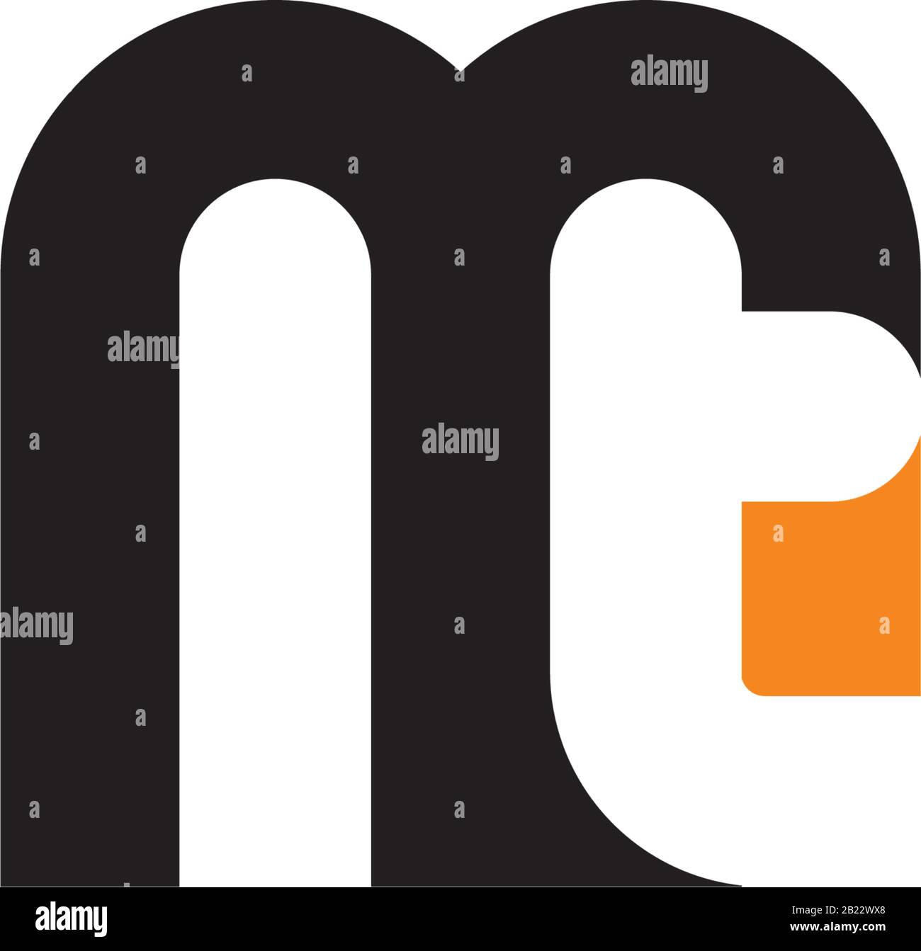 monogram anagram lettermark logo of letter m i n t Stock Vector