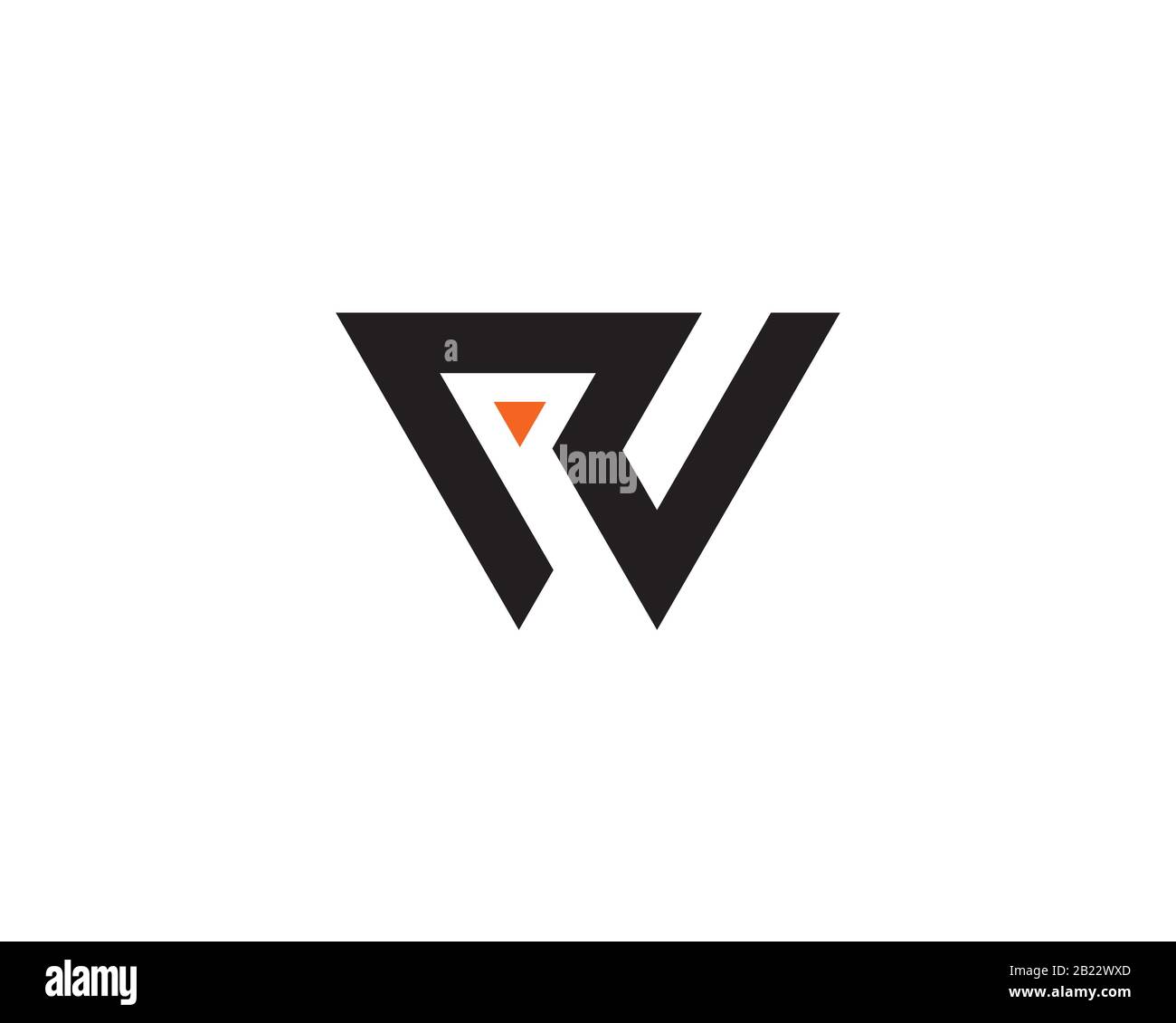 monogram anagram lettermark logo of letter R W U V S Stock Vector