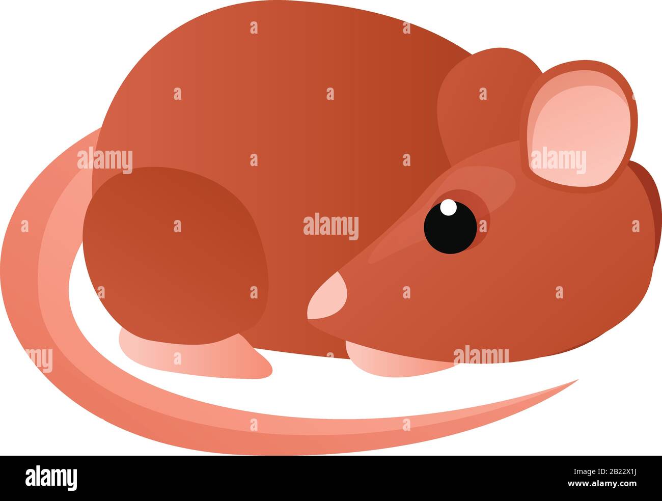 Sleeping rat icon. Cartoon of sleeping rat vector icon for web design isolated on white background Stock Vector