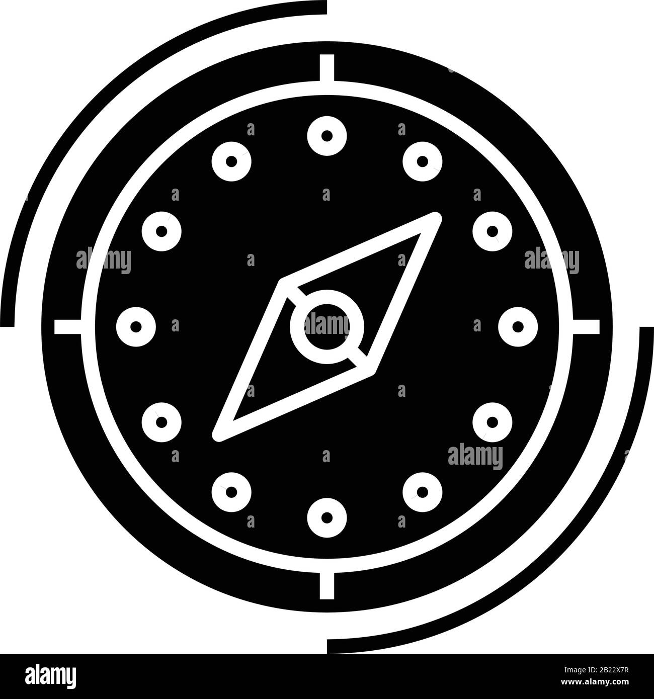 Compass black icon, concept illustration, vector flat symbol, glyph