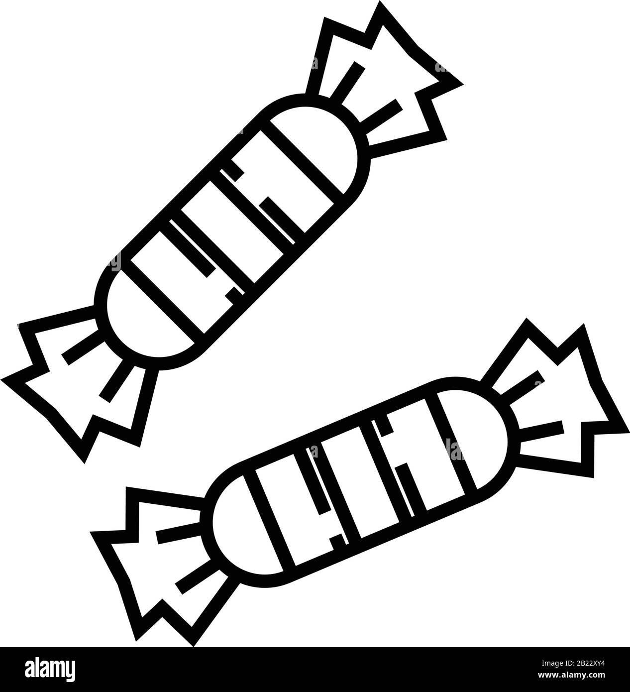 Long candies line icon, concept sign, outline vector illustration ...