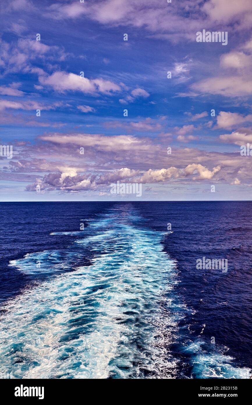 Blue Water Cloudy Sky Horizon Sea Scape Seascape Sea Vast Ocean Infinity Stock Photo
