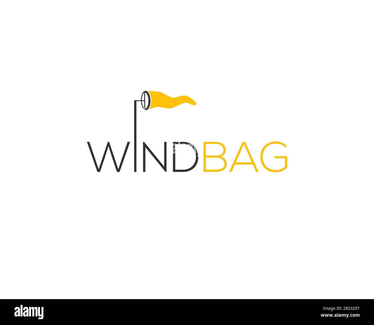 windbag aerodome wordmark logo Stock Vector