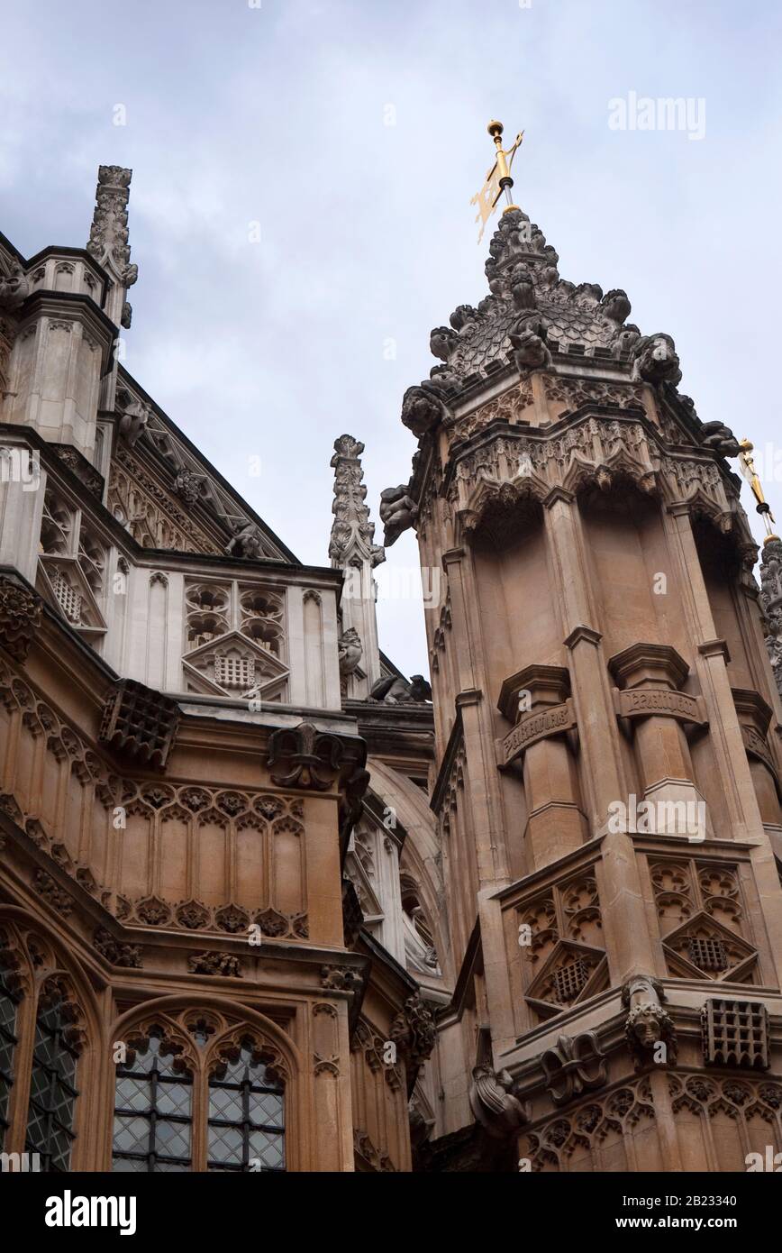 Turret detail, Palace of Westminster, London, United Kingdom Stock Photo