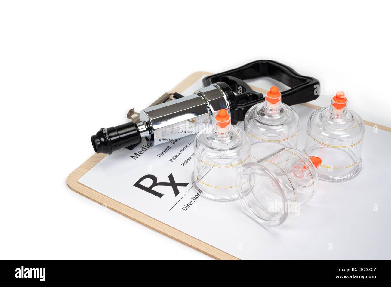 Traditional oriental medical device cupping machine on a white ...