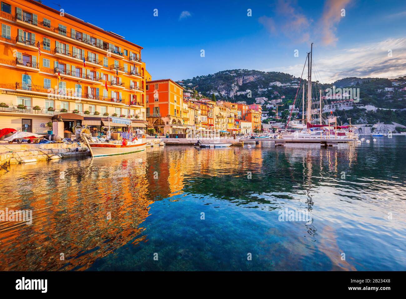 Villefranche sur Mer, France. Seaside town on the French Riviera or Cote d'Azur. Stock Photo
