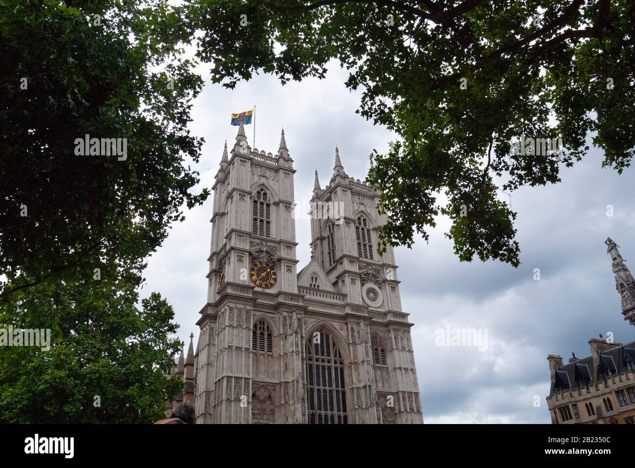 The great twin towers and Western facade of Westminster Abbey. Westmister, London, United Kingdom Stock Photo