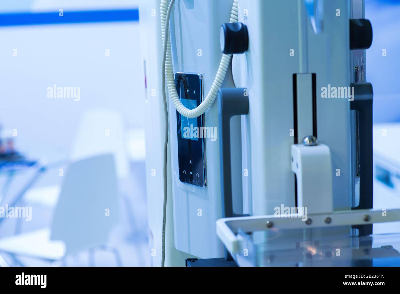 Computed tomography or computed axial tomography scan machine in hospital room. Stock Photo